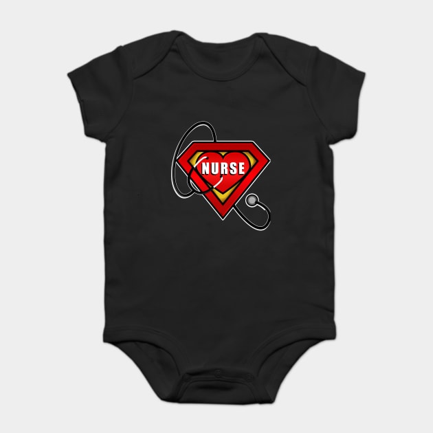 Superhero Nurse Coronavirus Hero Baby Bodysuit by creative